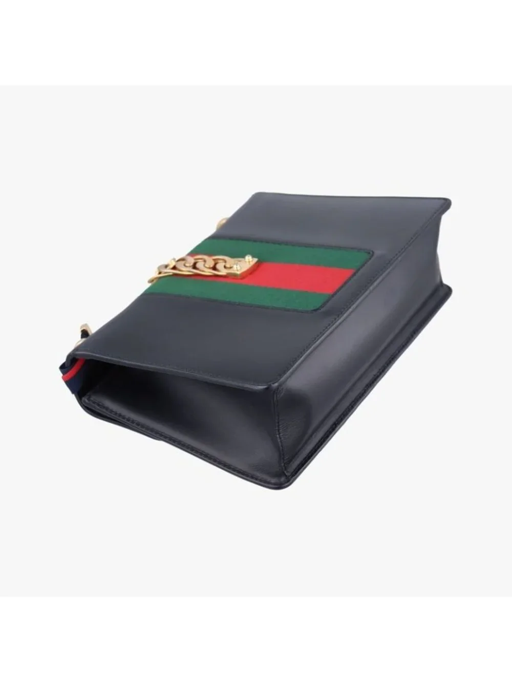 Gucci Sylvie Black Green Red Leather Messenger Bag - Picture 7 of 15